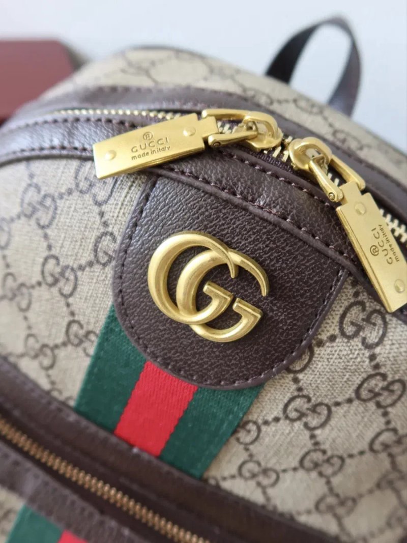 Рюкзачок жіночий Gucci шкіряний натуральна шкіра рюкзак женский гуччи GG сумка купить — фото 3