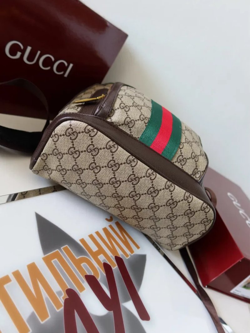 Рюкзачок жіночий Gucci шкіряний натуральна шкіра рюкзак женский гуччи GG сумка купить — фото 5