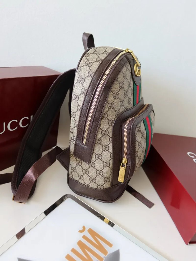 Рюкзачок жіночий Gucci шкіряний натуральна шкіра рюкзак женский гуччи GG сумка купить — фото 7