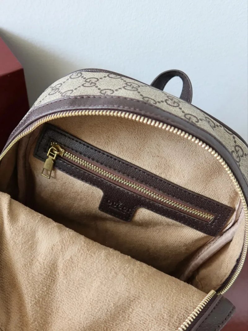 Рюкзачок жіночий Gucci шкіряний натуральна шкіра рюкзак женский гуччи GG сумка купить — фото 8