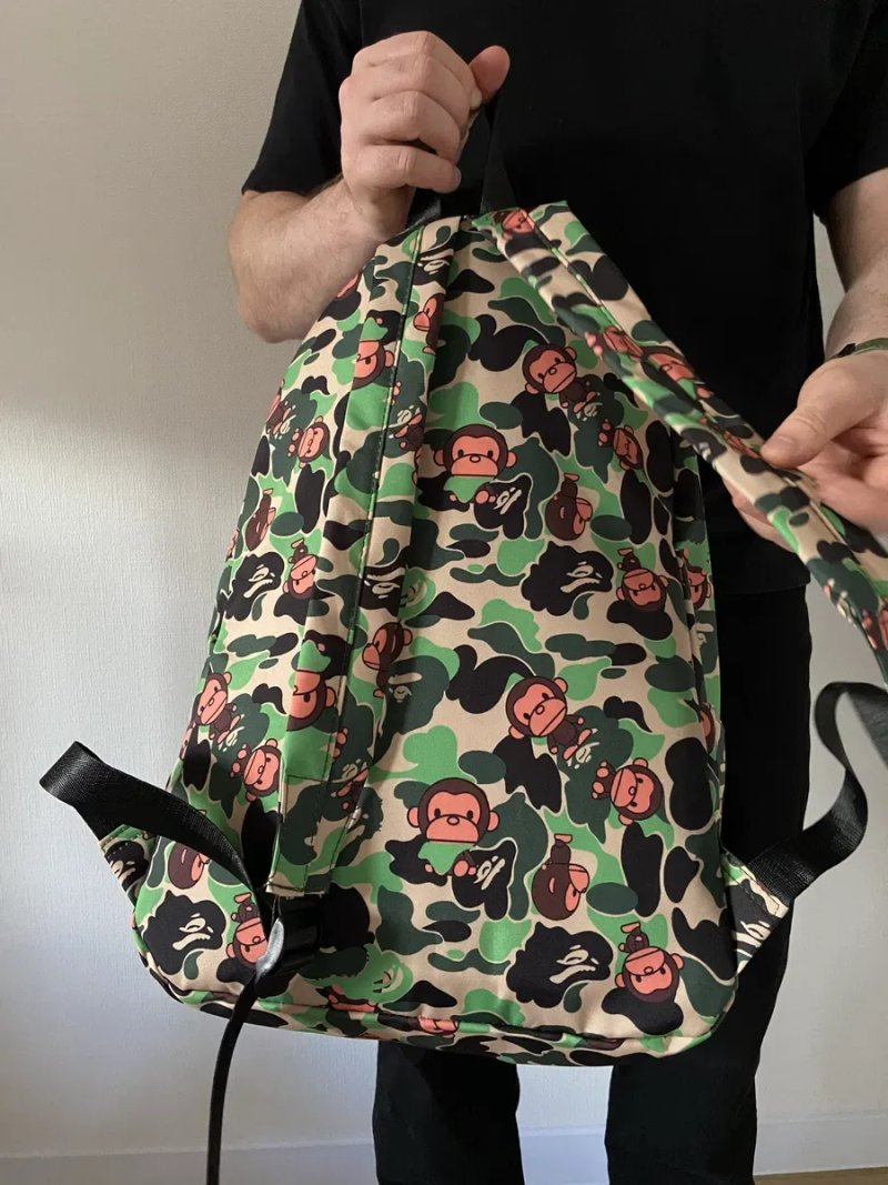 Рюкзак Bape Milo бейп Сумка  портфель AAPE для школи в подарунок Стікери Bape та брелок — фото 5