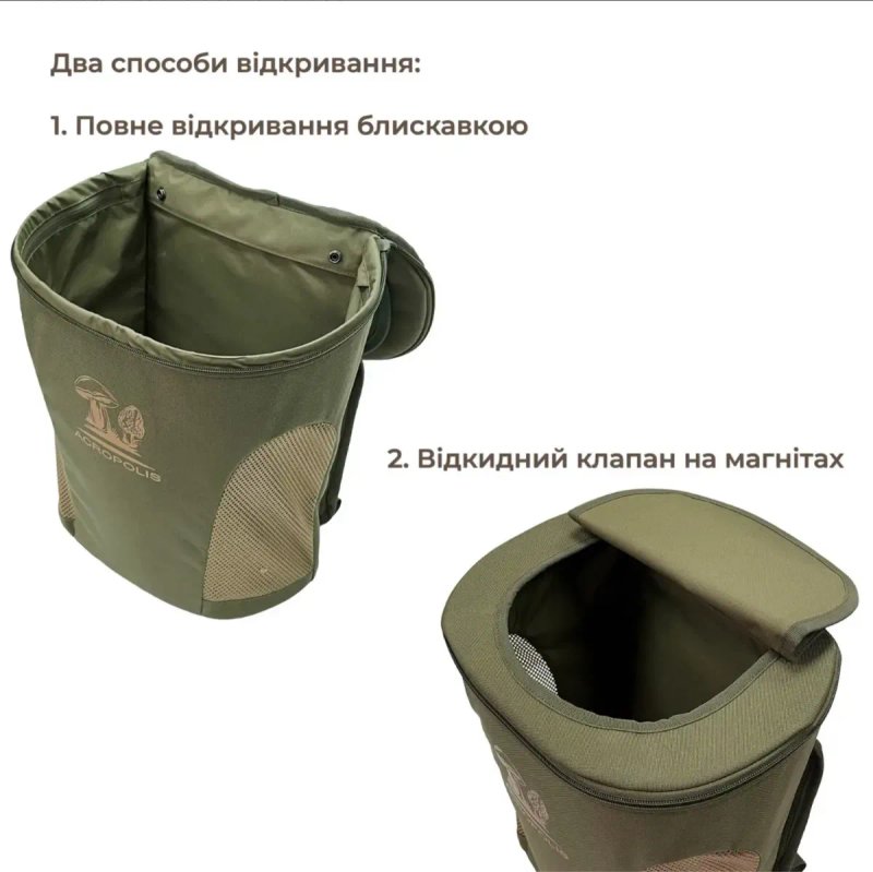 Рюкзак Грибника РНГ-10 (Наплічник/ Сумка Через плече/ Кошик для грибів на 17л — фото 4