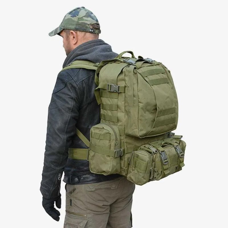 Рюкзак тактичний 60L Тактичний рюкзак Туристичний рюкзак та підсумки Олива та Чорний Військовий рюкзак з підсумками ЗСУ Армійський рюкзак‼️ — фото 3