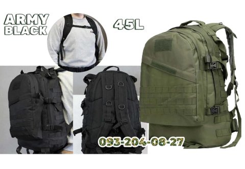 Рюкзак тактичний військовий 45л US Army Олива та Чорний
