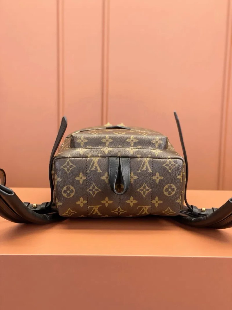 Рюкзак жіночий коричневий шкіряний натуральна шкіра Louis Vuitton Palm Springs medium size луи витон рюкзачок канва монограм женский натуральная кожа — фото 4