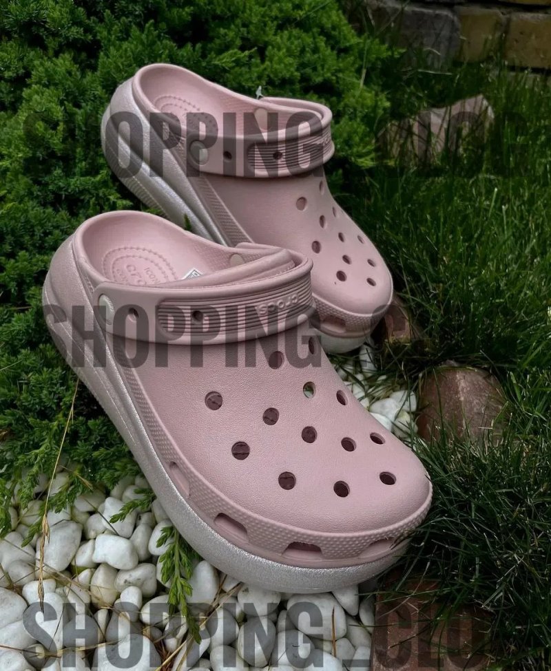 Сабо класік жіночі Крокс Crocs Classic Crush беж білі чорні — фото 7