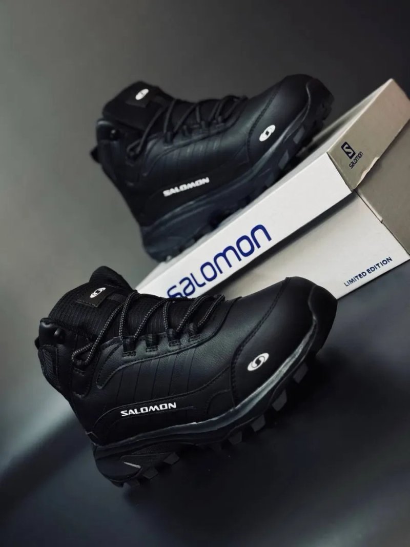 Salomon Кожаные ботинки зимние Термо Водонепроницаемые термо ботинки Puma / Саломон чоловічі ботінки з gore-tex -31 — фото 3
