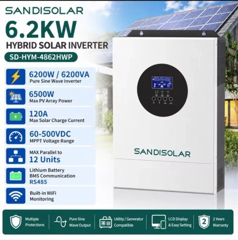 Sandisolar 6.2 kw 48v, сандисолар 6.2 кВт 48в