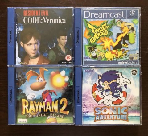 Sega Dreamcast:Resident Evil Code: Veronica Rayman JetSetRadio Sonic Adventure, Evil Dead Quake Legacy of Kain Soul Reaver, Alone in the Dark