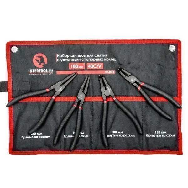 Съемник стопорных колец INTERTOOL HT-7015 круглогубцы для снятия колец — фото 3