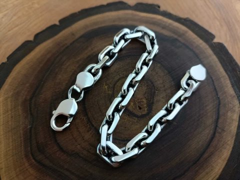 Серебряный Якорный мужской браслет на руку. Срібний Якір чоловічий