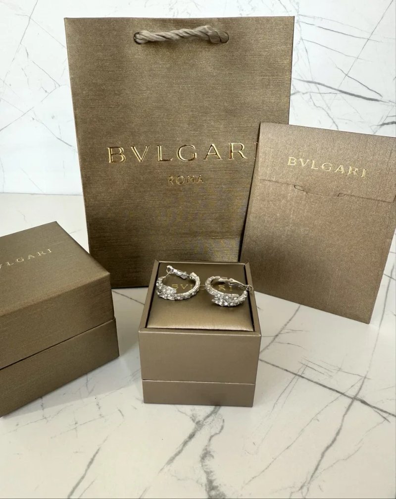 Сережки Bvlgari Serpenti, срібло 925 проби з покриттям родію(не темніє), серьги булгарі, кульчики, пусети, пусеты, серебро булгари змея, конго, кольца — фото 2