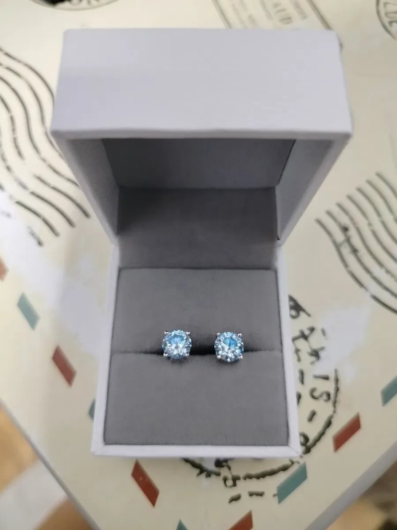 Сережки з голубим діамантом муассанітом 1 карат 6.5 Sea Blu.Безкошьовна доставка олх нова пошта! — фото 2
