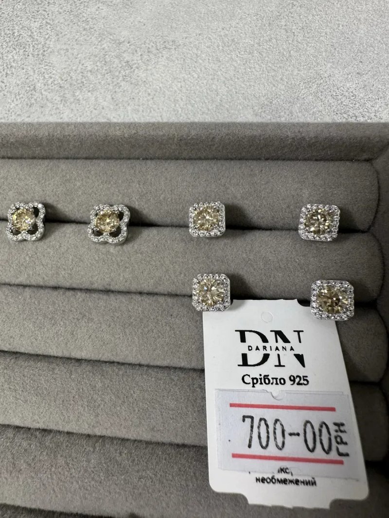 Сережки з муасанітами лабораторний діамант 0,5 Ct — фото 2