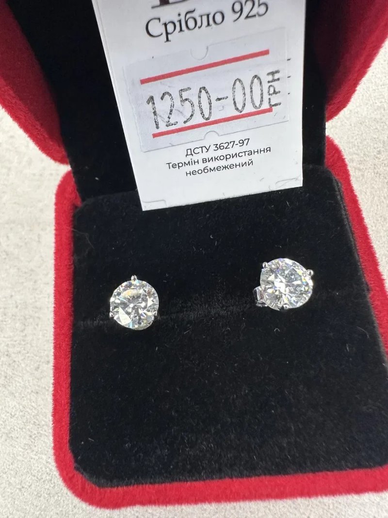 Сережки з муасанітами лабораторний діамант 0,5 Ct — фото 6