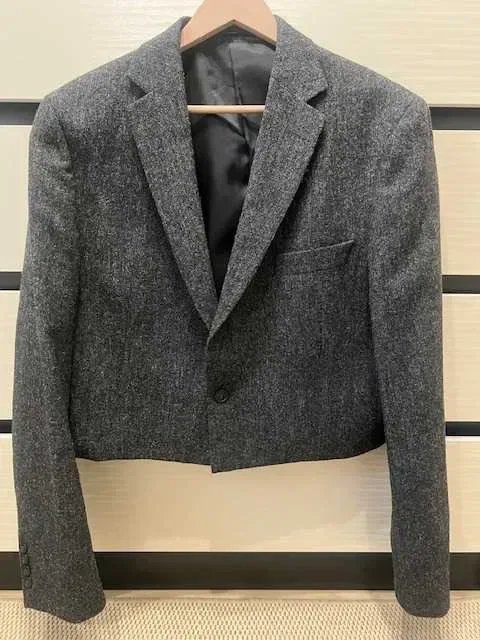 Серый шерстяной жакет женский Marks&Spencer