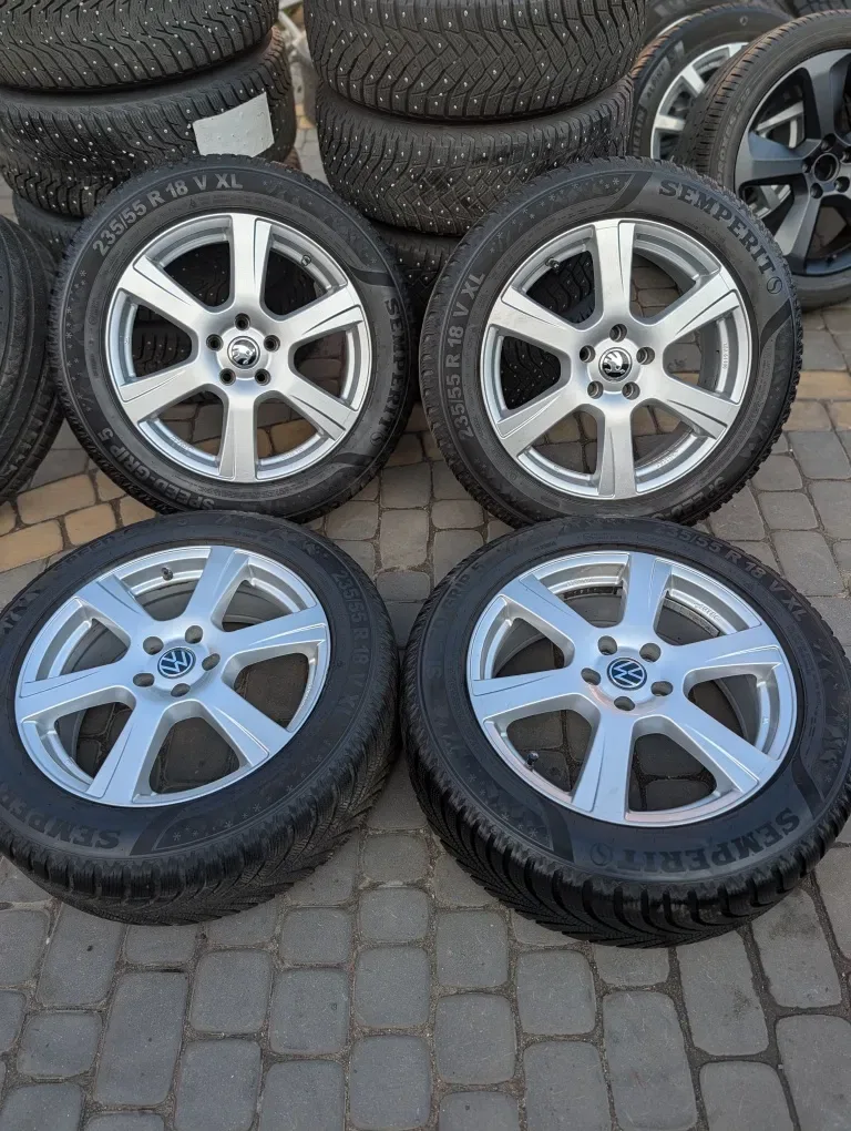 Шини зимові Французькі ІДЕАЛ диски для Kodiaq Karoq Tiguan 235/55 R18 5x112 колеса резина — фото 2