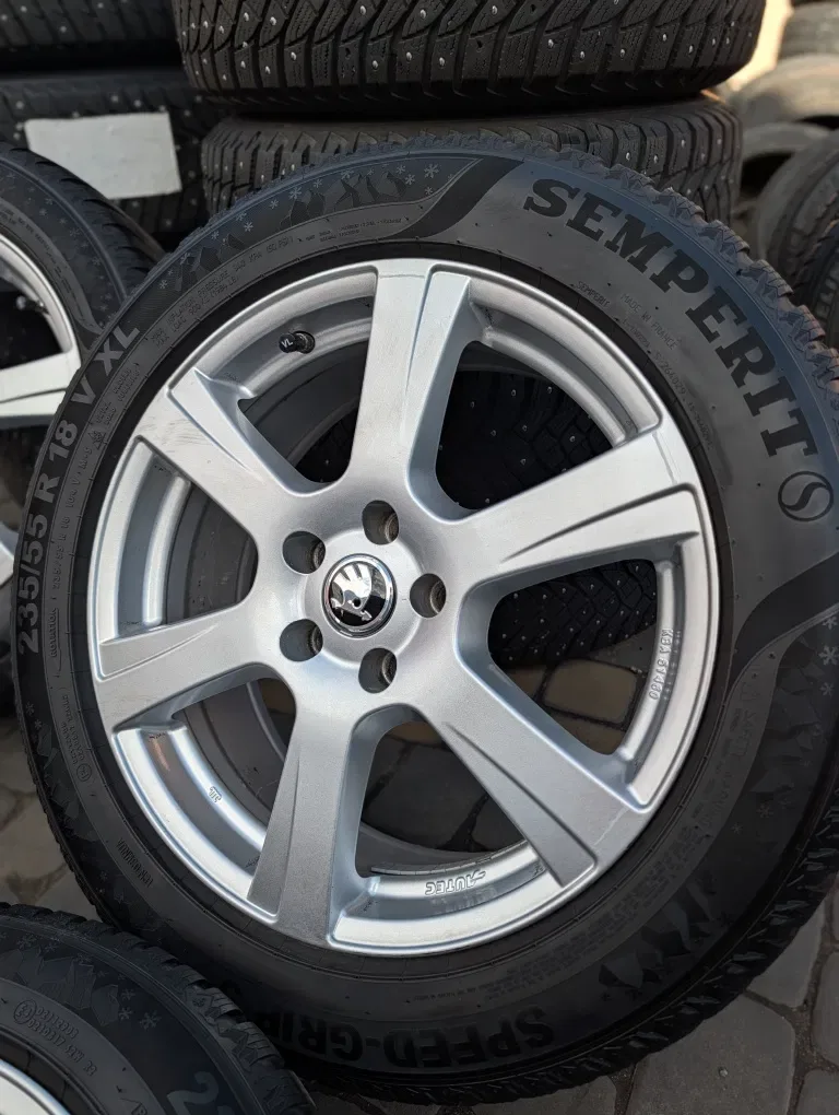Шини зимові Французькі ІДЕАЛ диски для Kodiaq Karoq Tiguan 235/55 R18 5x112 колеса резина — фото 3