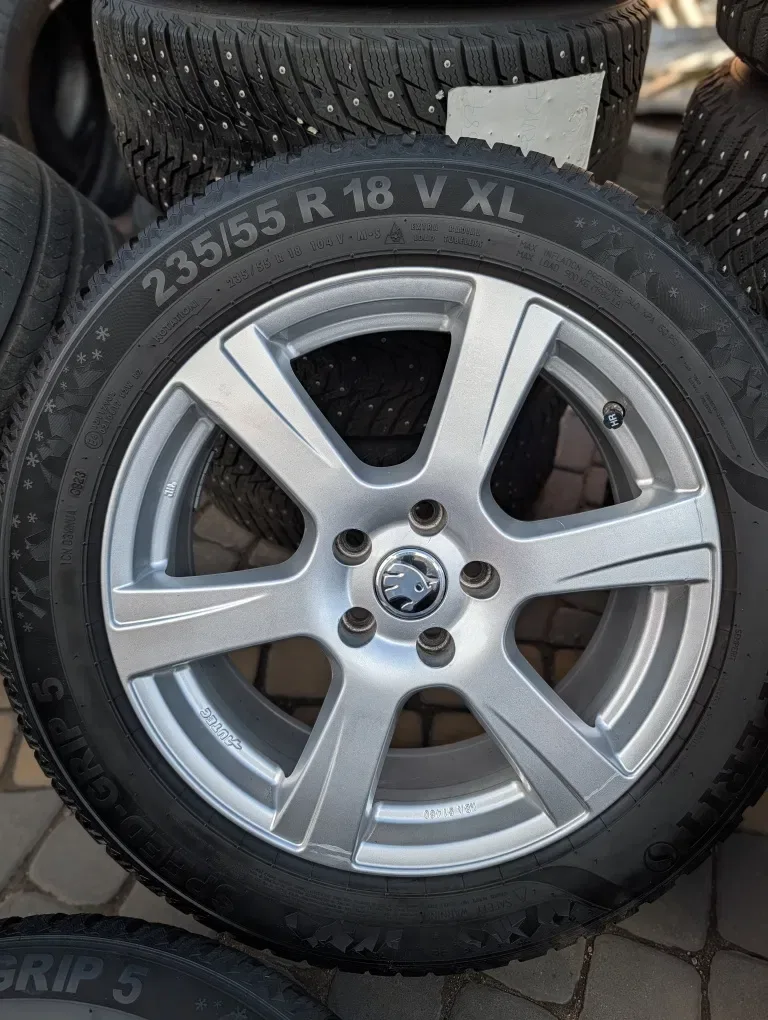 Шини зимові Французькі ІДЕАЛ диски для Kodiaq Karoq Tiguan 235/55 R18 5x112 колеса резина — фото 4