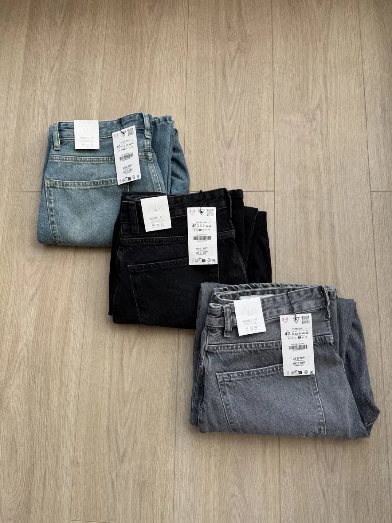 Широкі Джинси ZARA Barrel Fit Оригінал Широкие Джинсы Мужские Чорні Сині Черные Голубые — фото 2