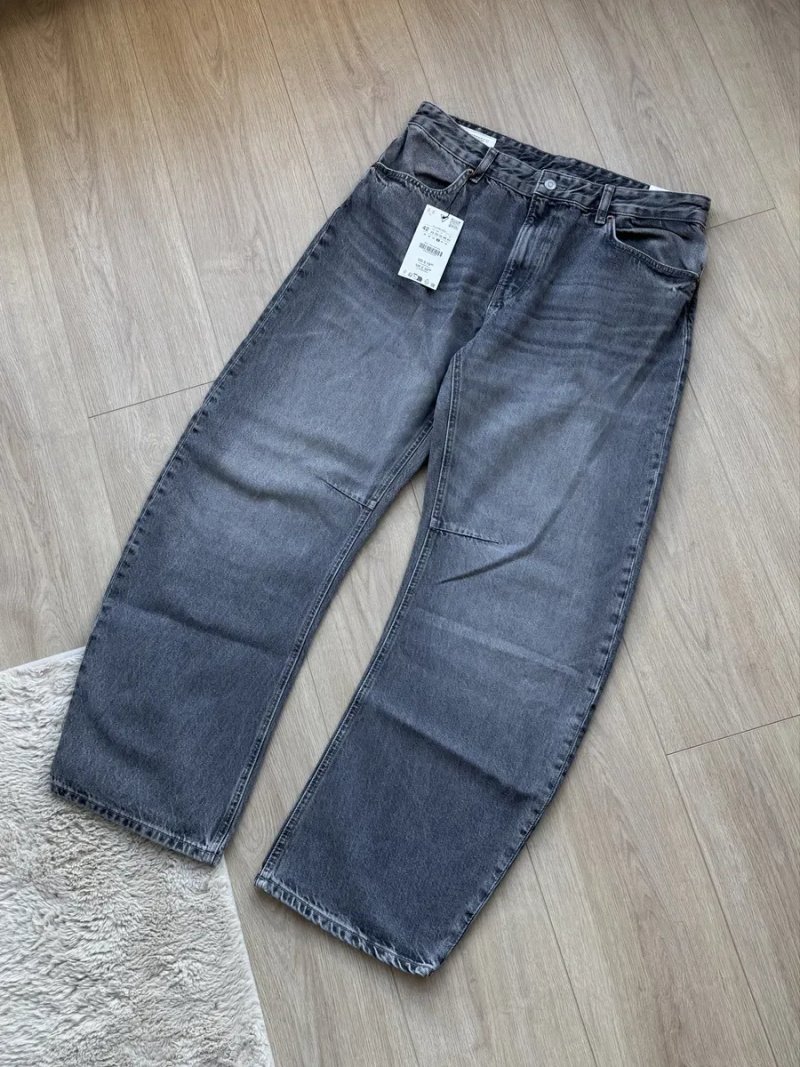 Широкі Джинси ZARA Barrel Fit Оригінал Широкие Джинсы Мужские Чорні Сині Черные Голубые — фото 4