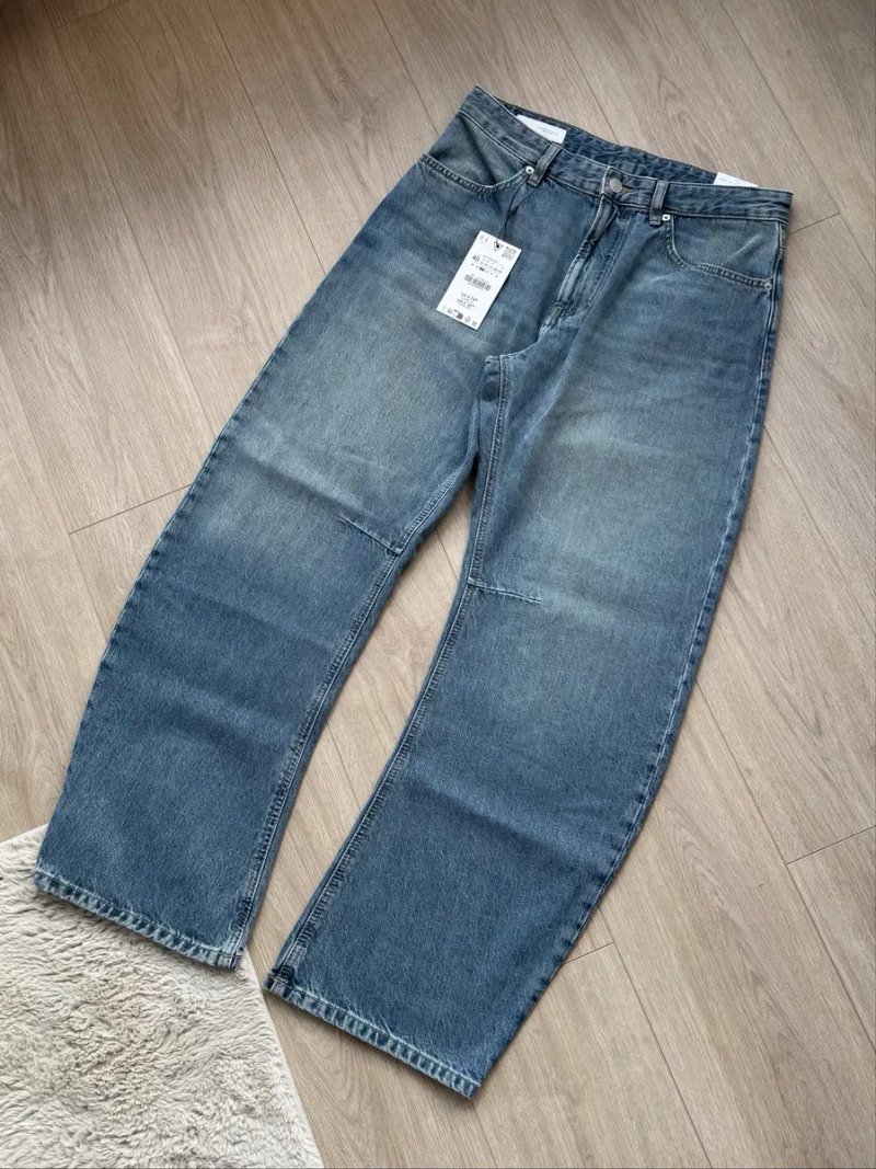 Широкі Джинси ZARA Barrel Fit Оригінал Широкие Джинсы Мужские Чорні Сині Черные Голубые — фото 8