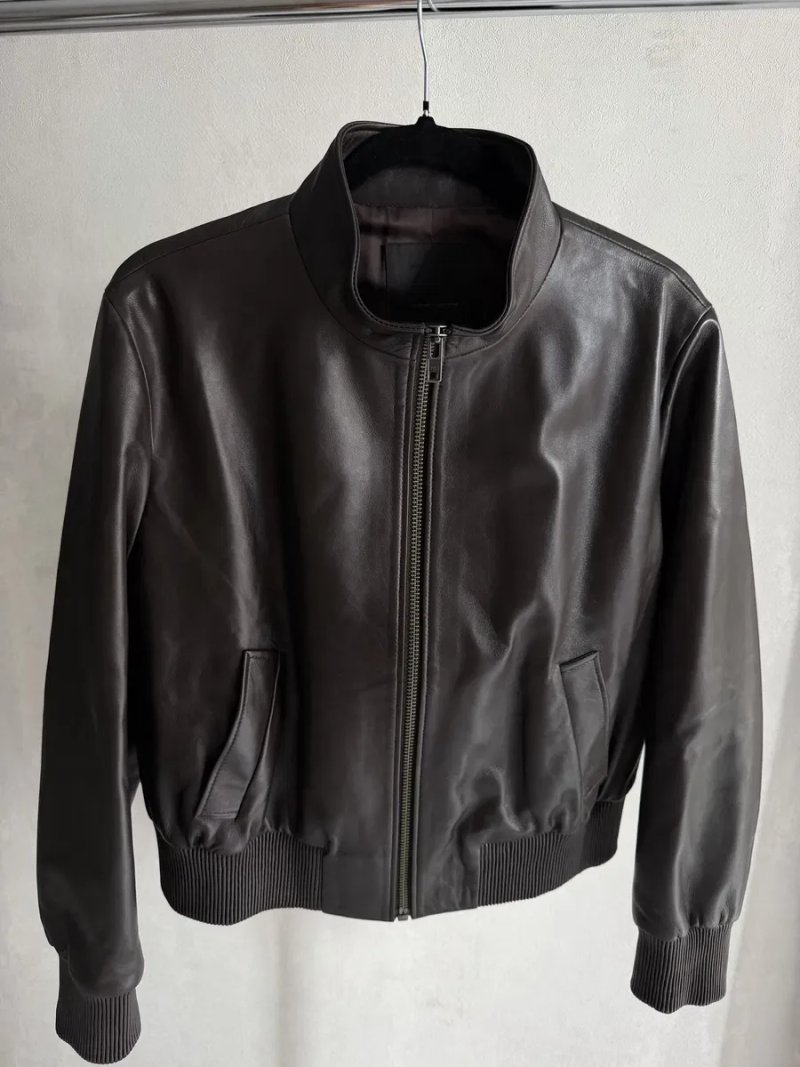 Шкіряна куртка бомбер Zara 100% шкіра ягня — фото 7