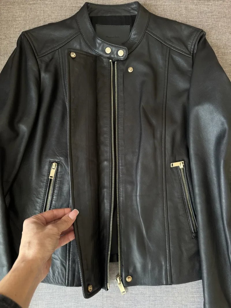 Шкіряна куртка Massimo Dutti — фото 4