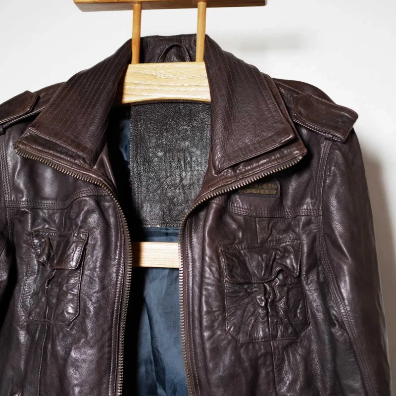 Шкіряна куртка Superdry Ryan Leather Motorcycle Jacket М розм оригінал — фото 3