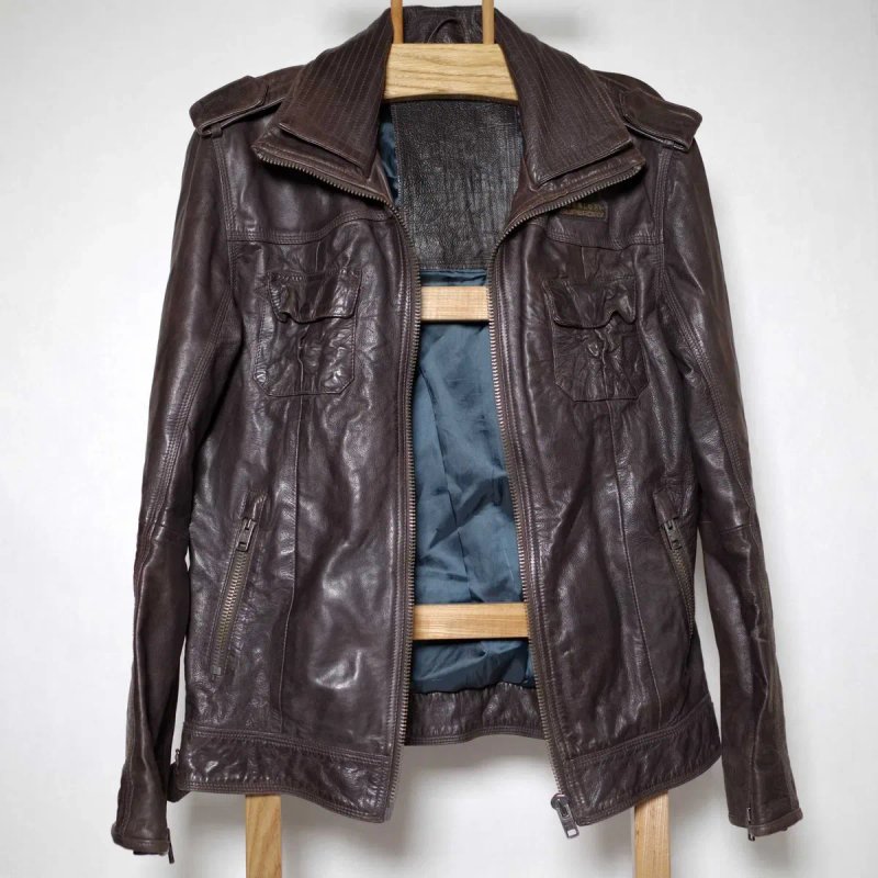 Шкіряна куртка Superdry Ryan Leather Motorcycle Jacket М розм оригінал — фото 4