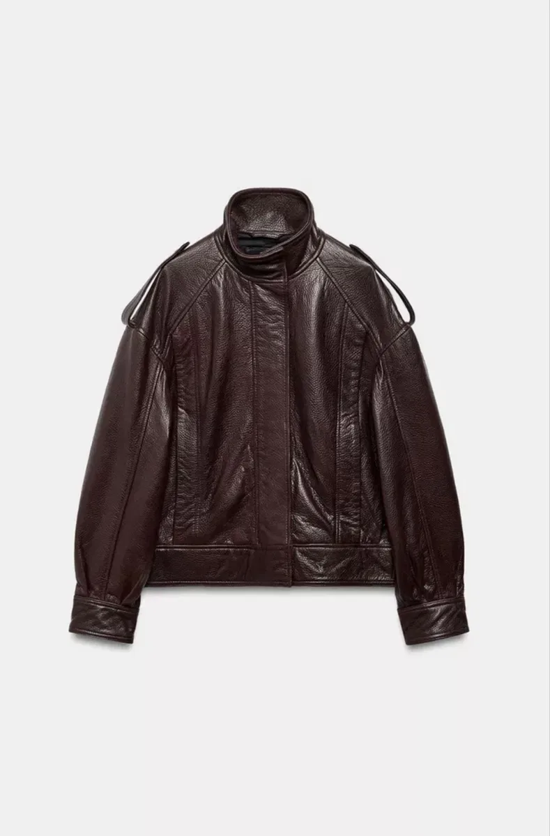 Шкіряна куртка Zara — фото 5