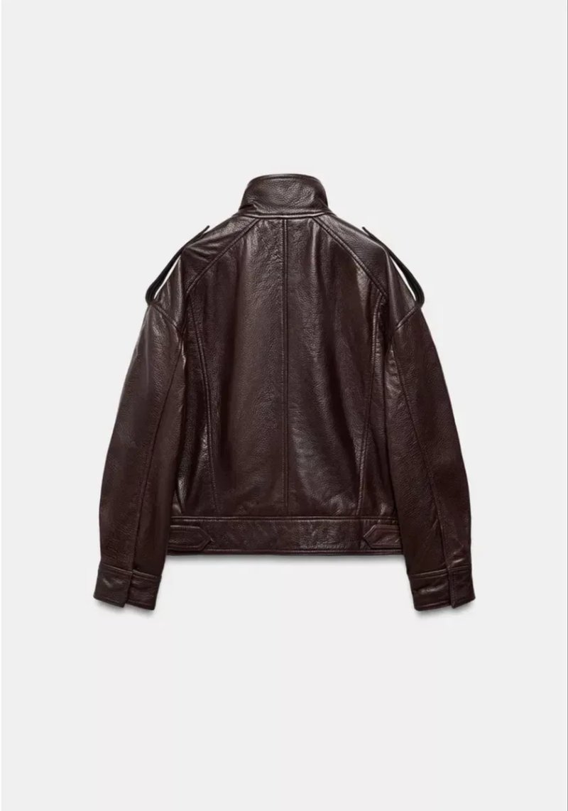 Шкіряна куртка Zara — фото 6