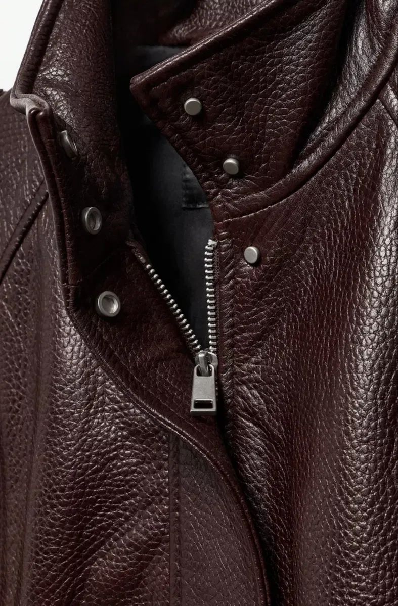 Шкіряна куртка Zara — фото 7