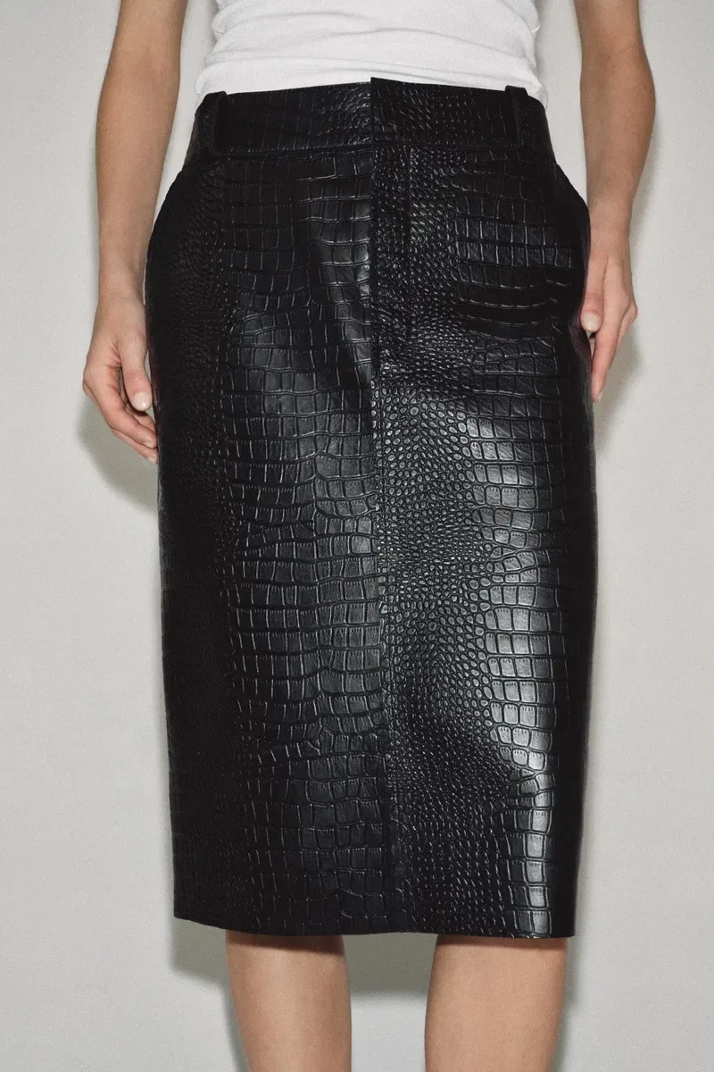 Шкіряна спідниця zara зі шкіри coco — фото 2