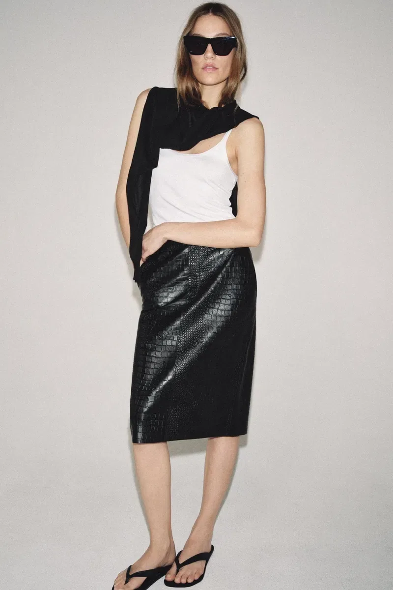 Шкіряна спідниця zara зі шкіри coco — фото 6