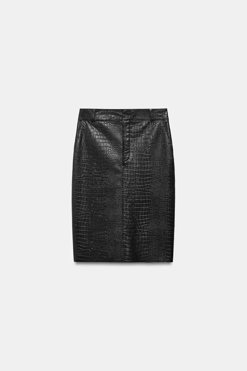 Шкіряна спідниця zara зі шкіри coco — фото 8