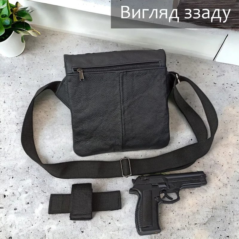 ШКІРЯНА тактична сумка з кобурою, чоловічий месенджер, барсетка — фото 6