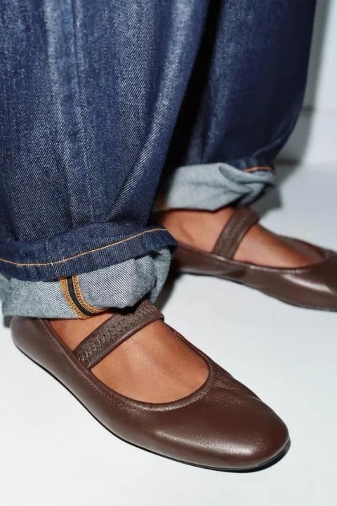 Шкіряні балетки Zara розмір 39