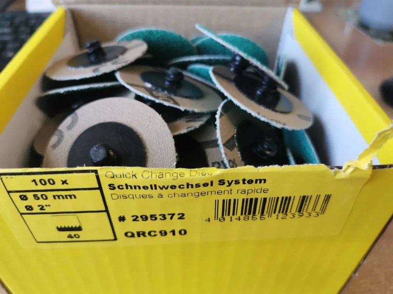 Шліфувальні круги Klingspor QRC 910 (50 мм, P40) + Опорний диск QRC 555 [Комплект] швидкознімні — фото 3