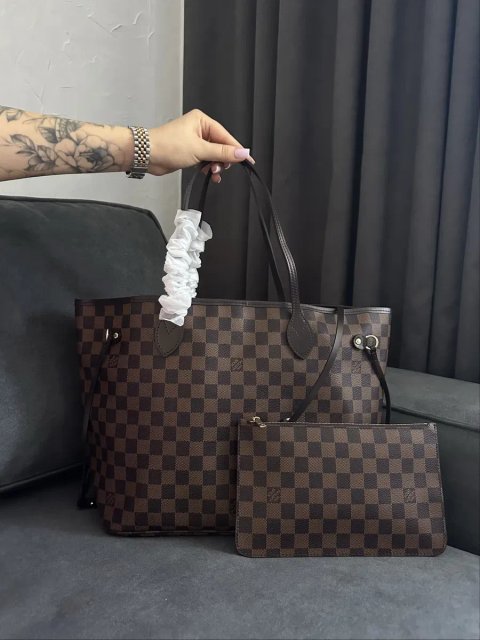 Шопер louis vuitton neverfull , сумка , гаманець , lv , луі вітон шкіра