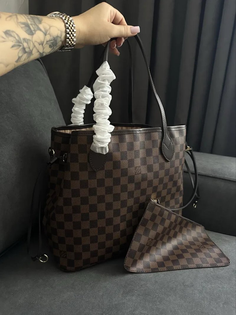 Шопер louis vuitton neverfull , сумка , гаманець , lv , луі вітон шкіра — фото 2
