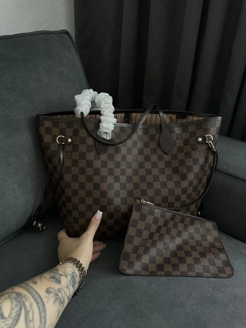 Шопер louis vuitton neverfull , сумка , гаманець , lv , луі вітон шкіра — фото 3