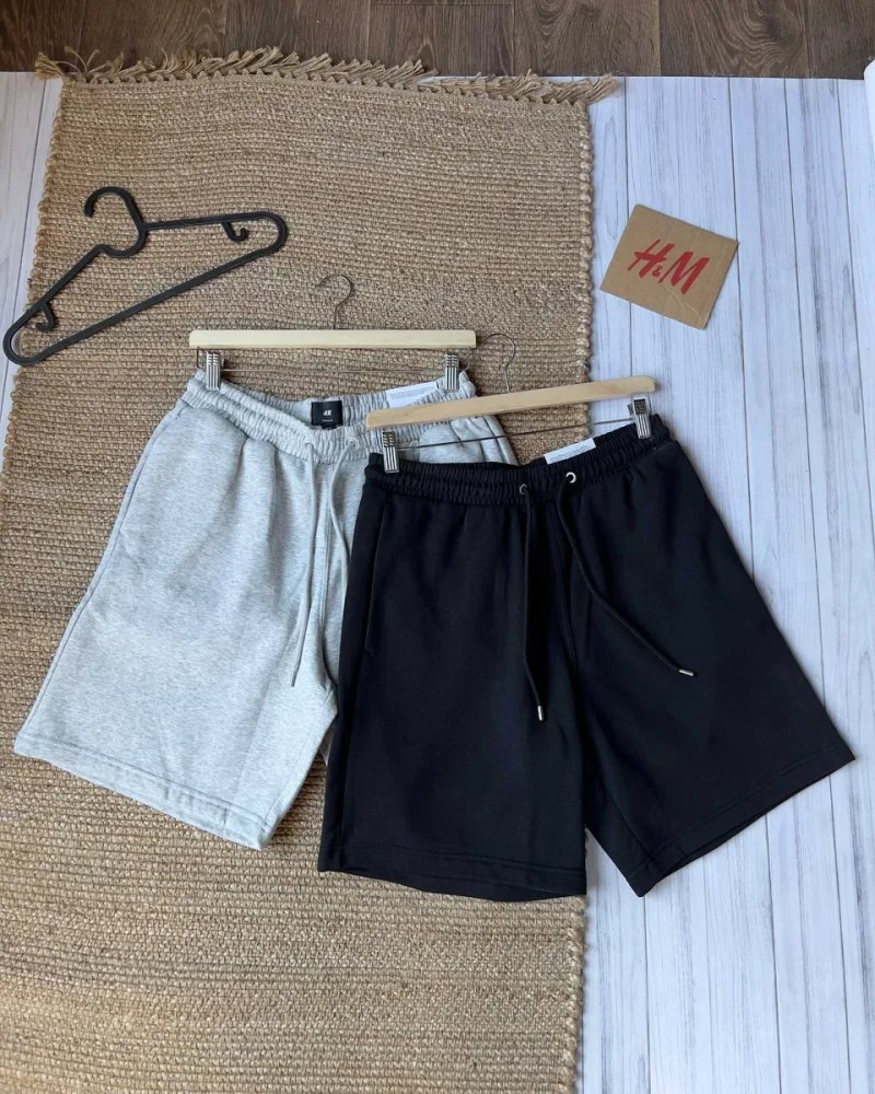 Шорти у чорному та сірому кольорі Regular Fit H&M Premium - Знижка