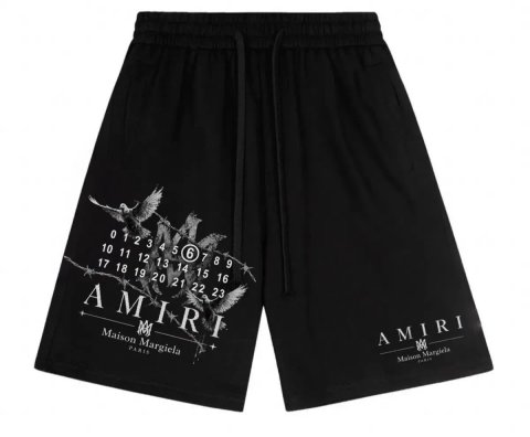 Шорты Maison Margela paris x Amiri Logo колоборация мейсон марждели и амири цвет черный Новинка