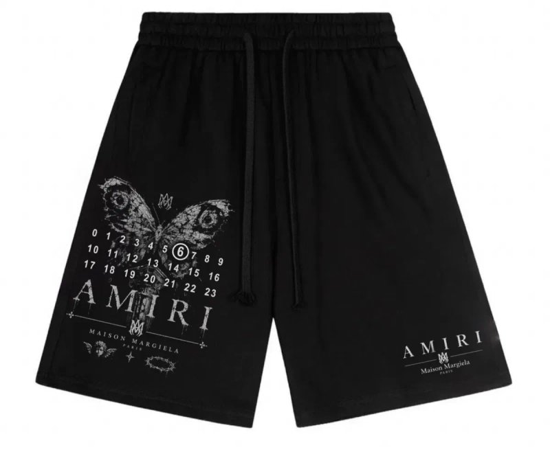 Шорты Maison Margela paris x Amiri Logo колоборация мейсон марждели и амири цвет черный Новинка — фото 3