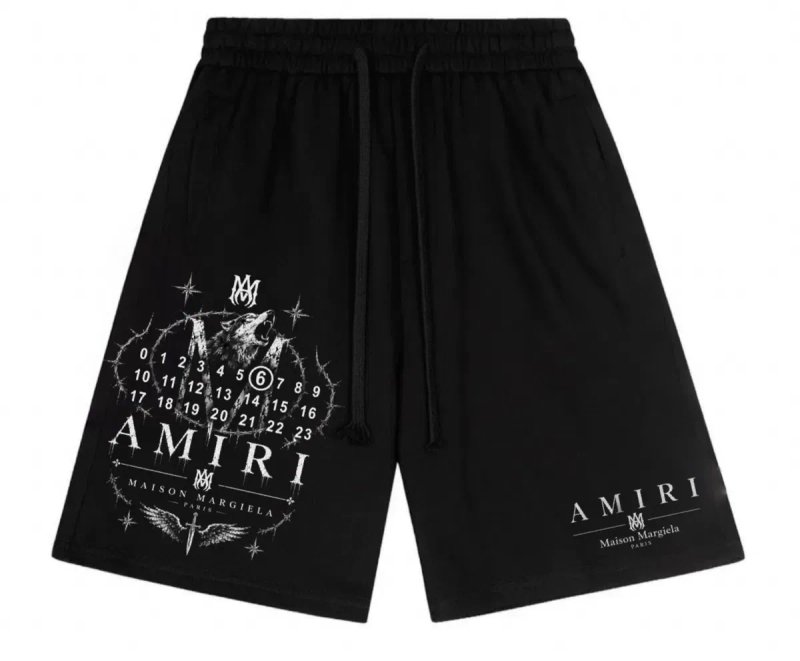 Шорты Maison Margela paris x Amiri Logo колоборация мейсон марждели и амири цвет черный Новинка — фото 4