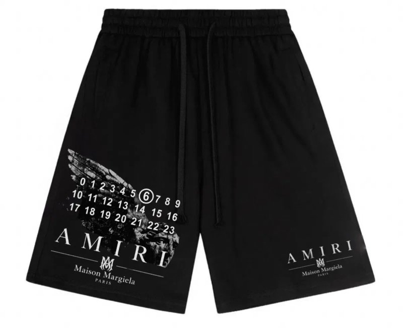 Шорты Maison Margela paris x Amiri Logo колоборация мейсон марждели и амири цвет черный Новинка — фото 7