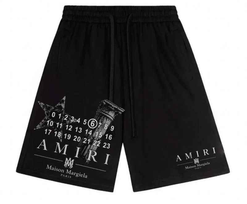 Шорты Maison Margela paris x Amiri Logo колоборация мейсон марждели и амири цвет черный Новинка — фото 8