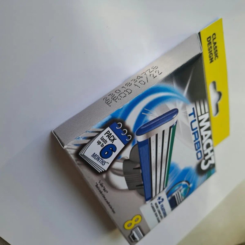 8 шт Gillette Mach3 Turbo Classic Німеччина (оригінал) змінні касети, картриджі — фото 3