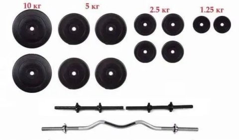 Штанга + Гантелі Набір STRONG 60 КГ